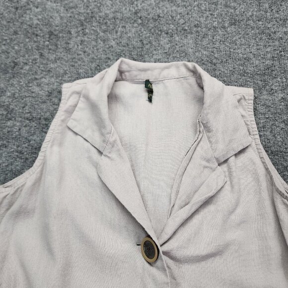 For Cynthia Linen Blend Lagenlook Sleeveless A-Line Art to Wear Dress Pockets S? - Picture 7 of 15